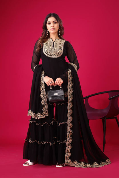 Tales of Tradition A Vintage-Inspired Sharara Ensemble