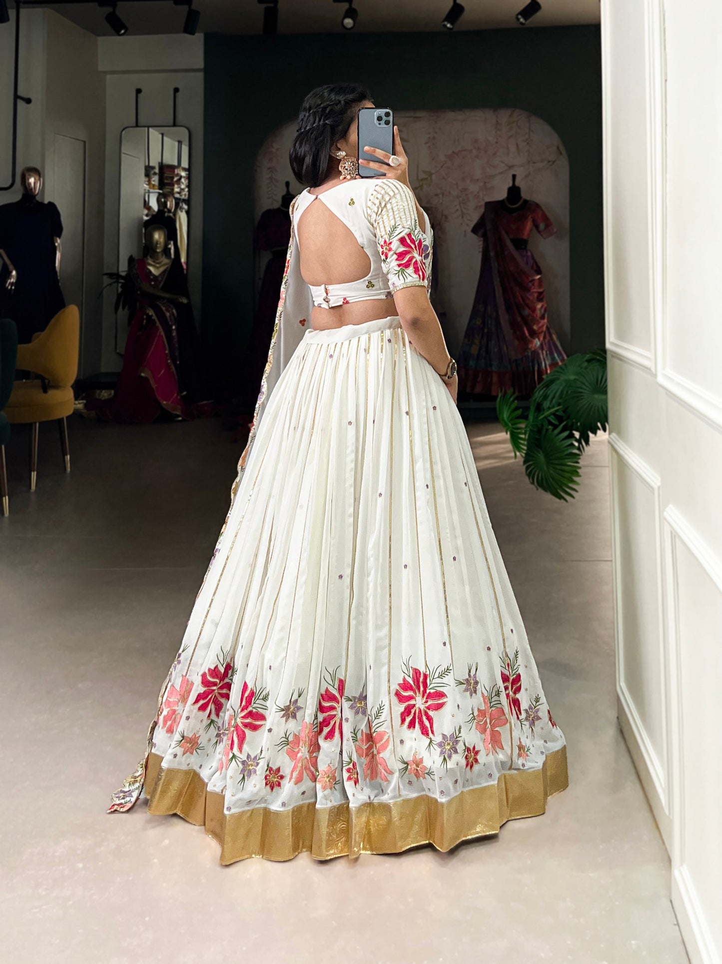 White Color Georgette Lehenga Choli