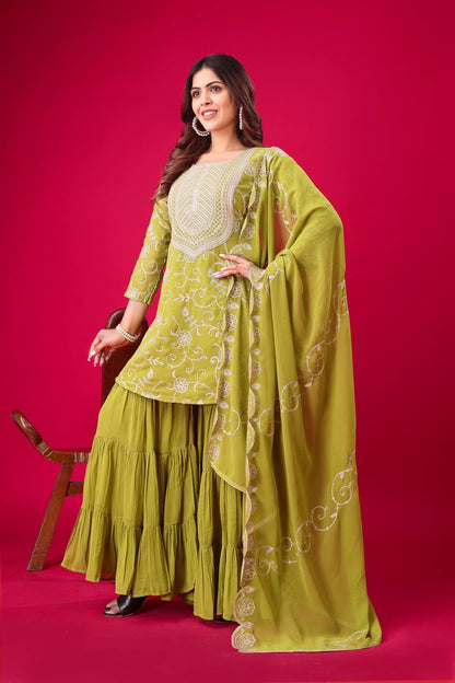 Royal Plum Elegance The Luxe Sharara Set