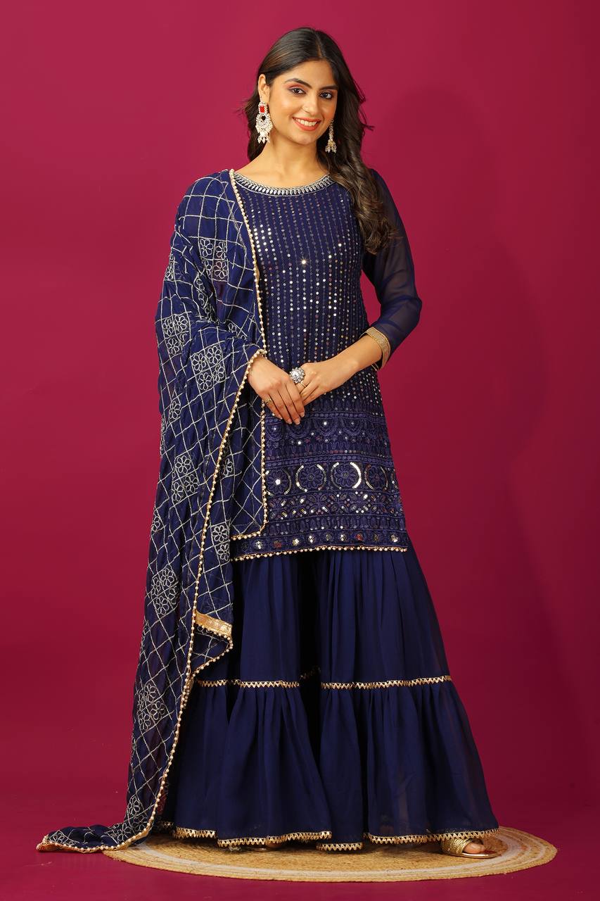 Golden Glam A Fusion of Tradition Sharara Set