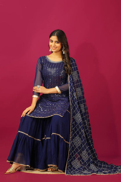 Golden Glam A Fusion of Tradition Sharara Set