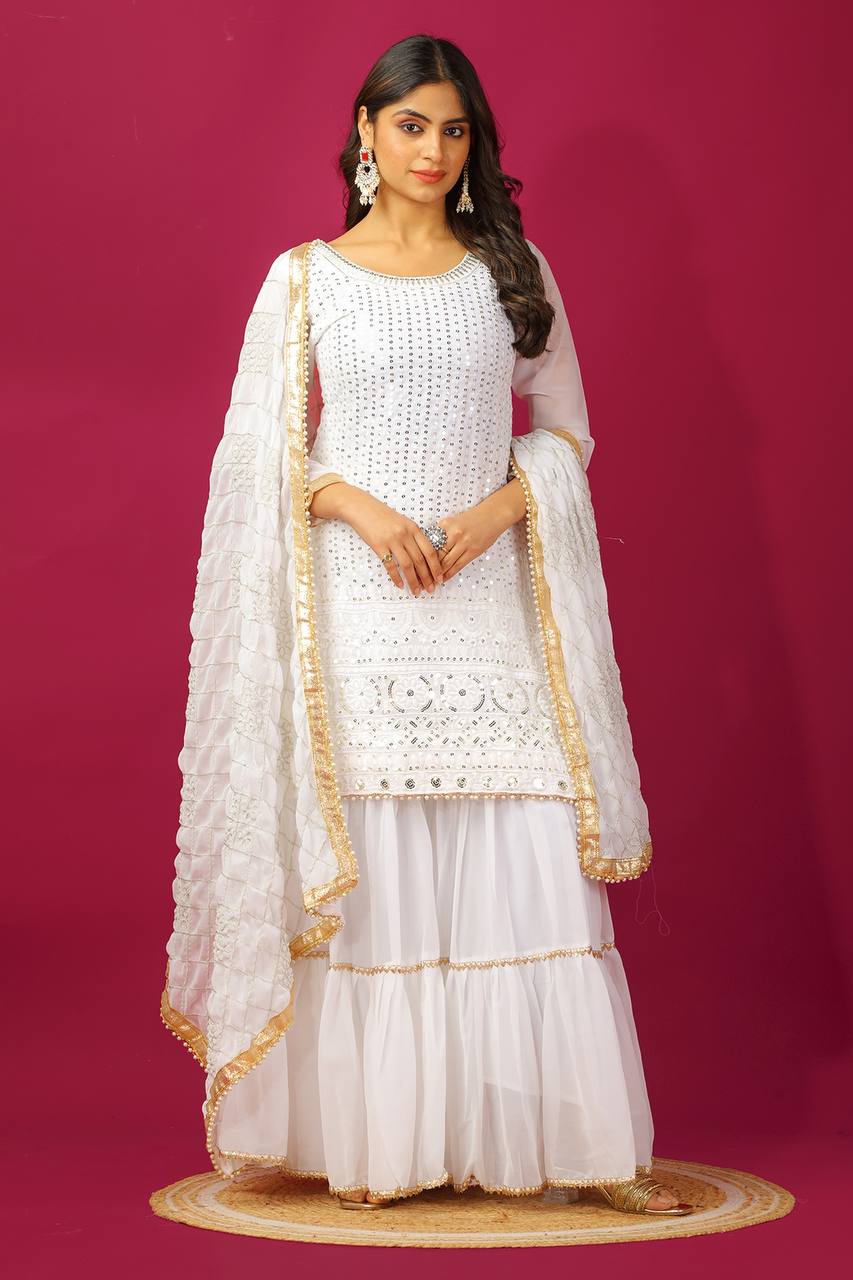 Golden Glam A Fusion of Tradition Sharara Set