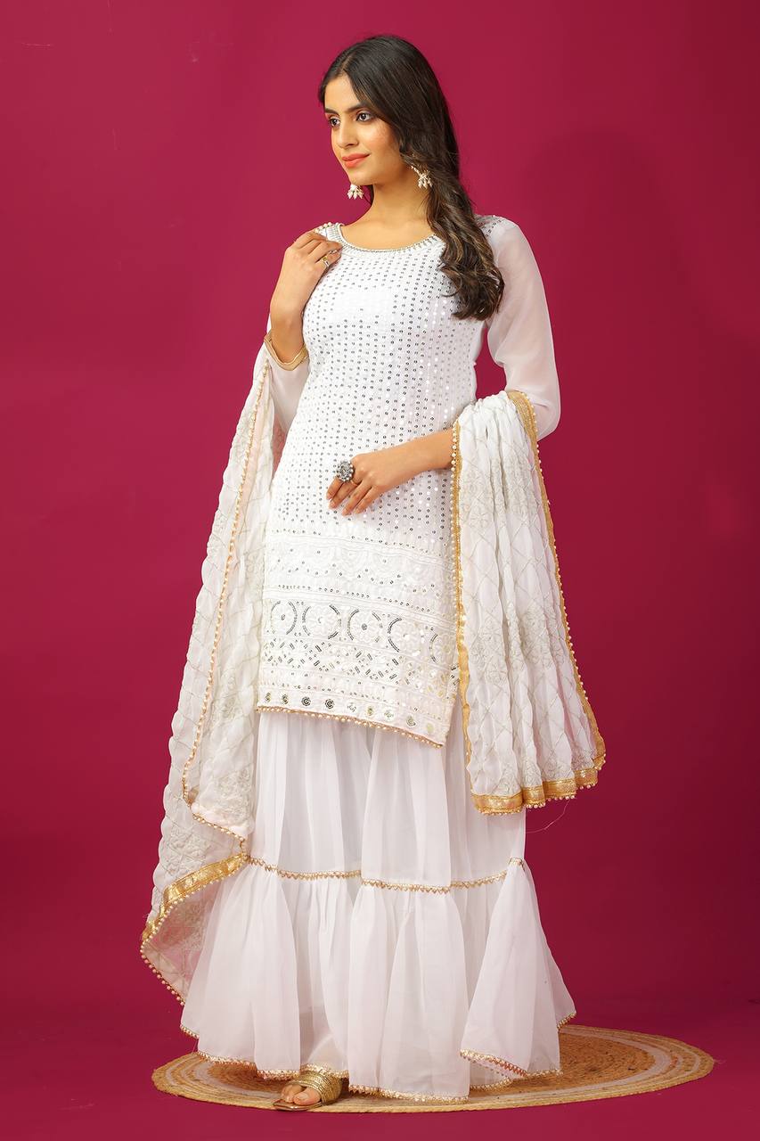 Golden Glam A Fusion of Tradition Sharara Set