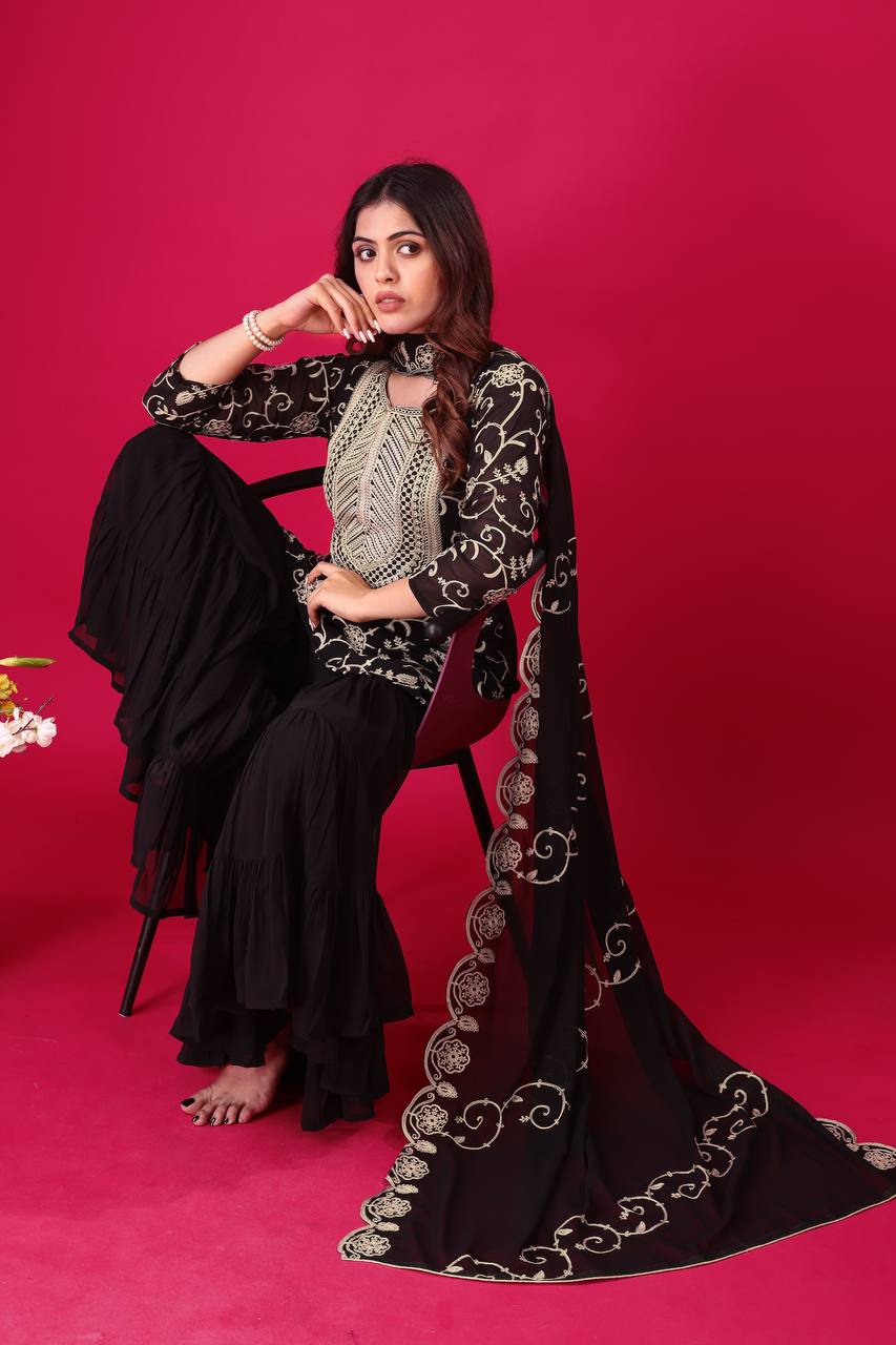 Royal Plum Elegance The Luxe Sharara Set