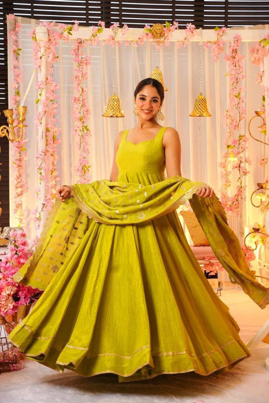 Angel Yellow Beautiful Designer Gown