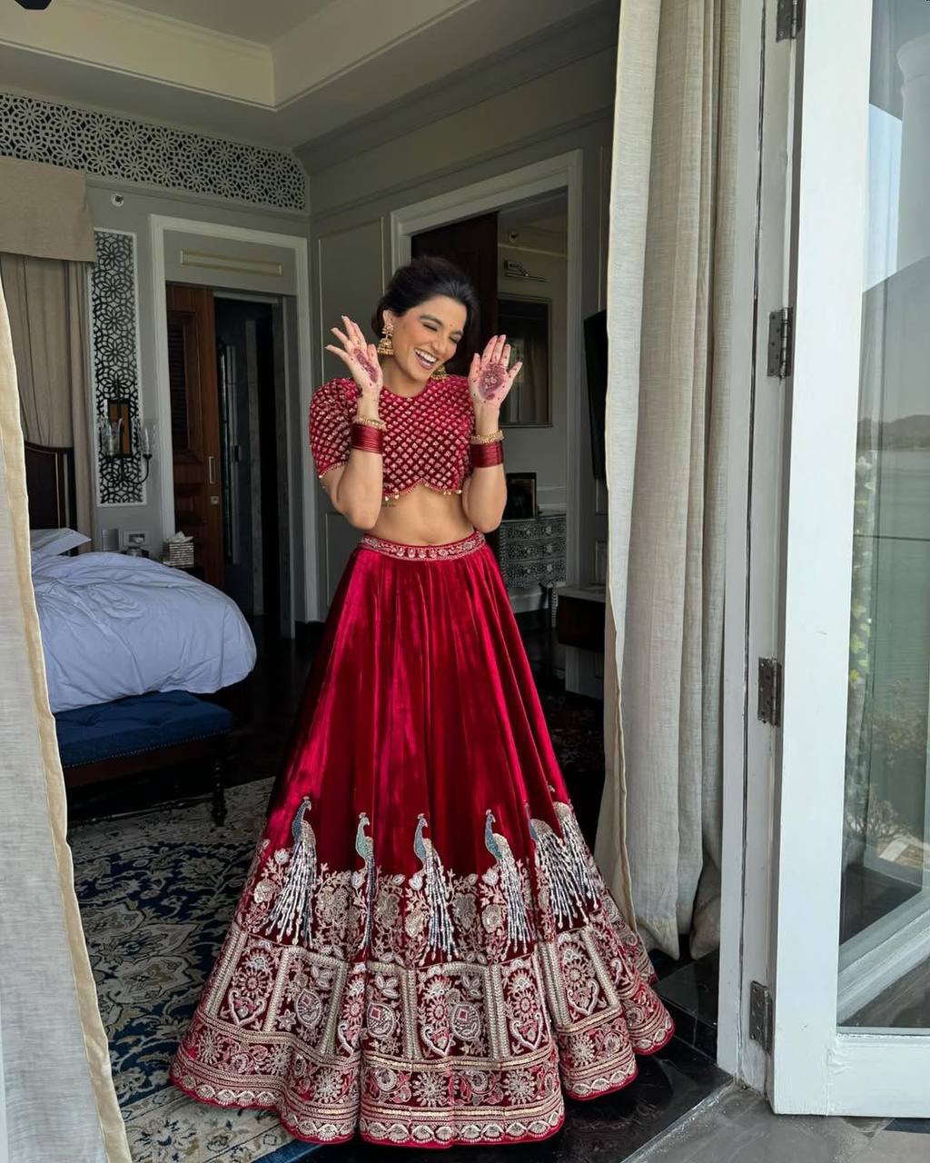 Velvet Bloom The Regal Crimson Lehenga Choli