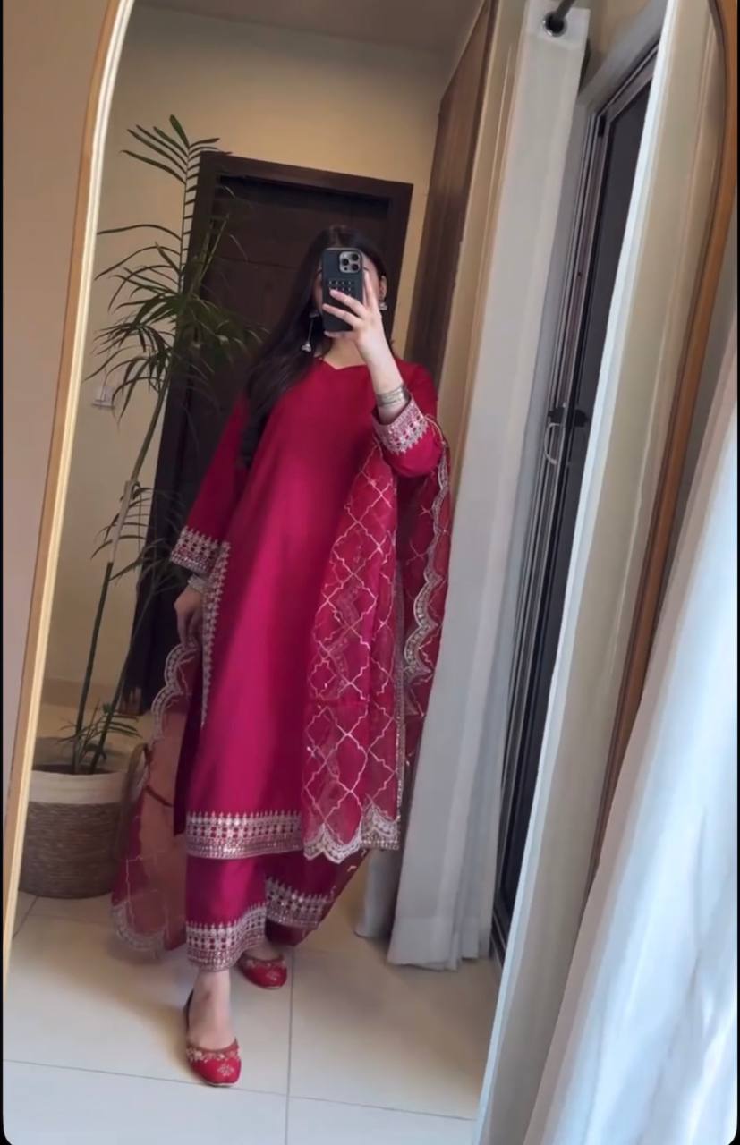 Sirat Designer Long Malay Satin Silk Fancy Suit