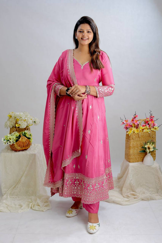 Trishika Pure Natural Crep Traditional Outfit Gown