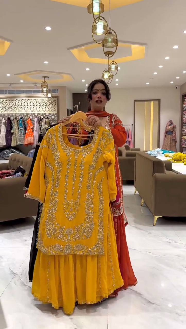Tahira Readymade Party Wear Top Plazzo Set