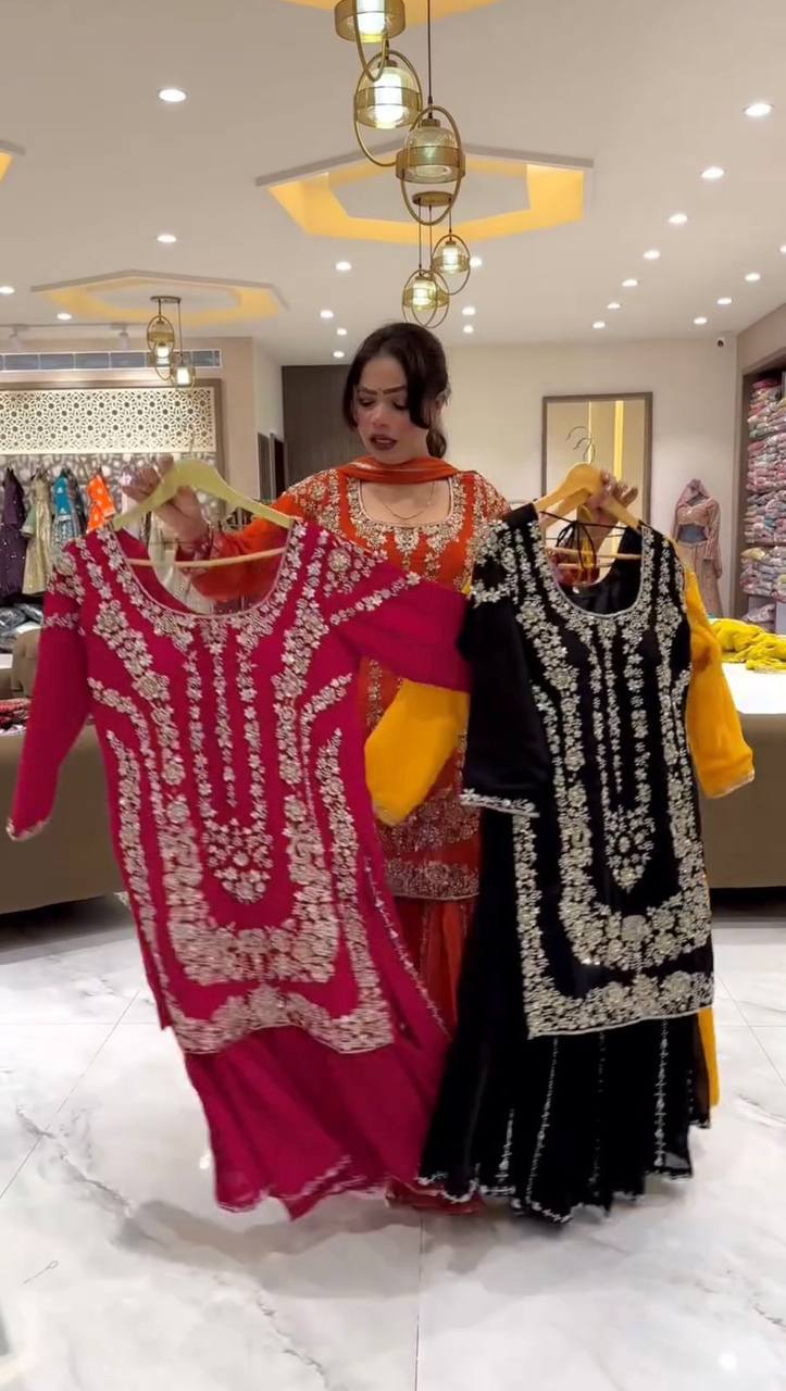 Tahira Readymade Party Wear Top Plazzo Set