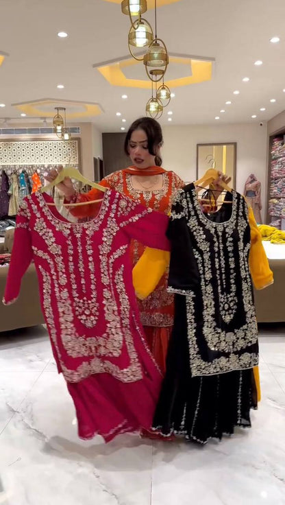 Tahira Readymade Party Wear Top Plazzo Set