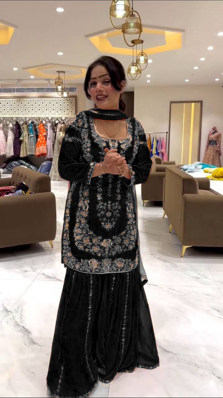 Tahira Readymade Party Wear Top Plazzo Set