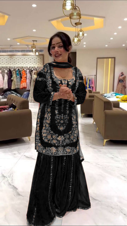 Tahira Readymade Party Wear Top Plazzo Set