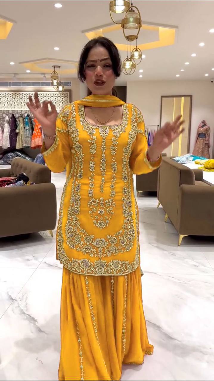 Tahira Readymade Party Wear Top Plazzo Set