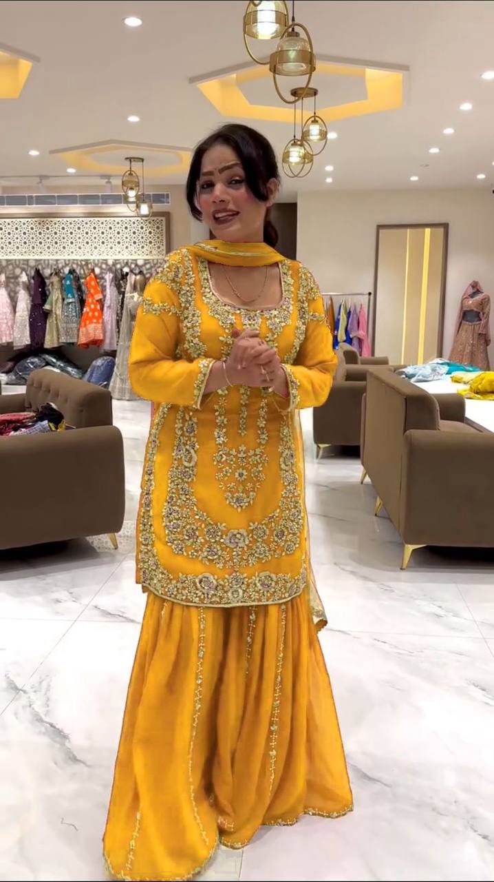 Tahira Readymade Party Wear Top Plazzo Set