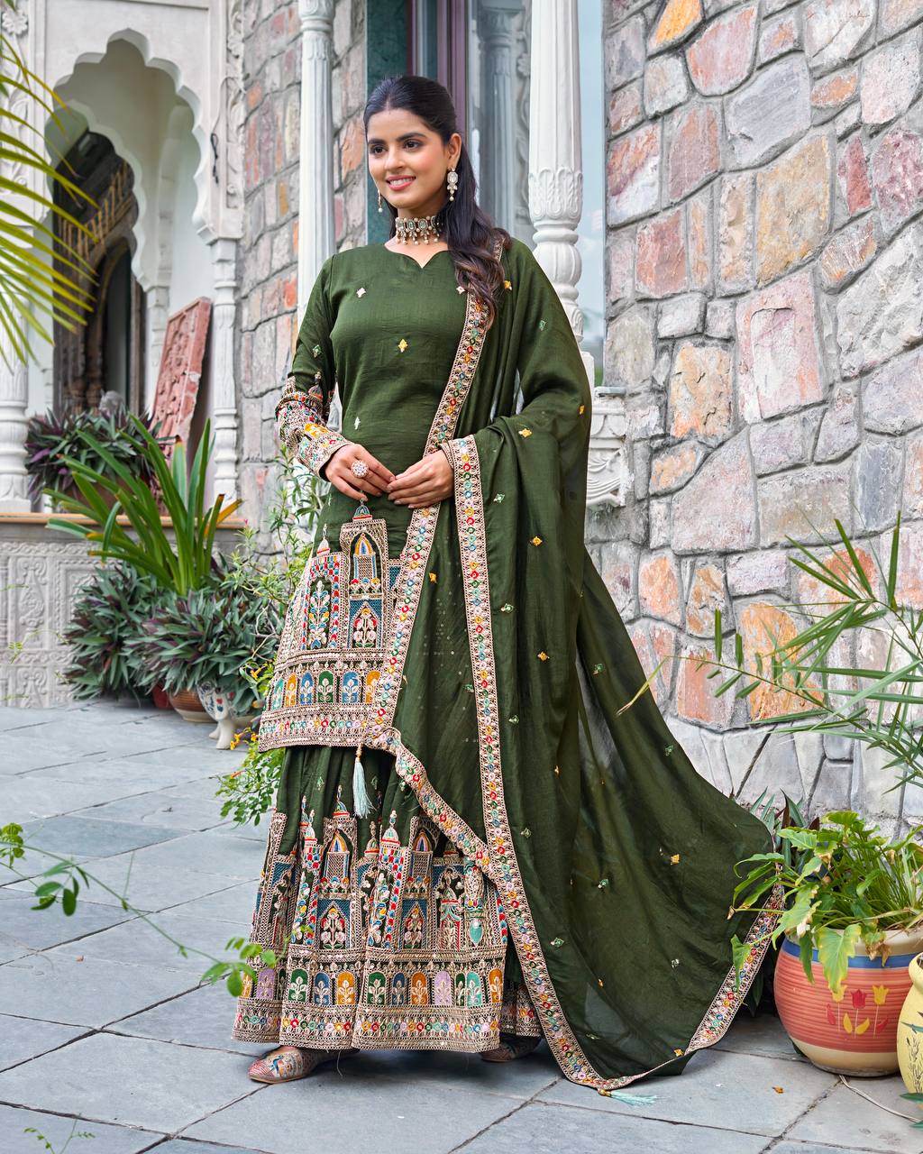 Flora Flaire Chinnon Silk Party Wear Suit