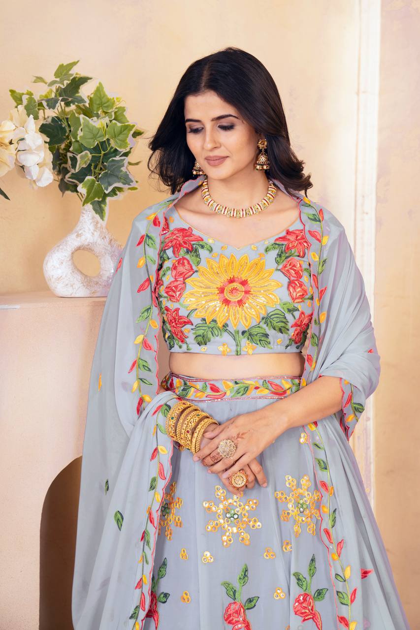 Vyara Beautiful Faux Georgette Lehenga Choli