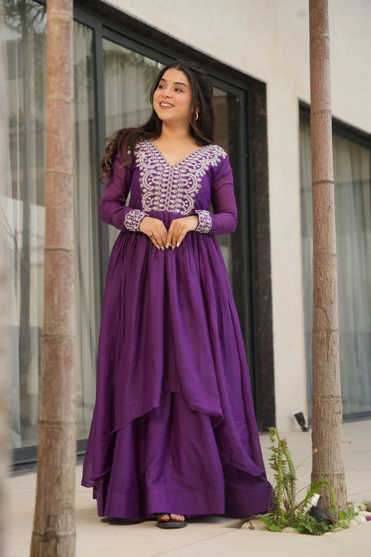 Reeva Premium Designer Double Flair Gown