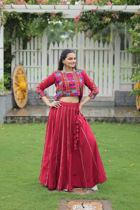 Festival of Twirls Gota Patti Lace Lehenga Top