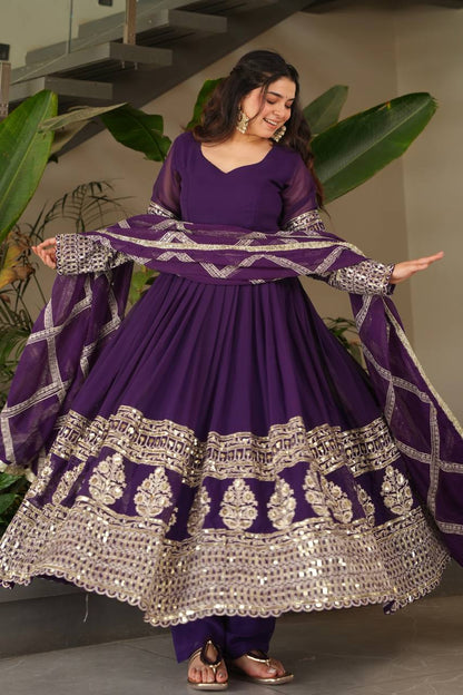 Divine Mulberry Charm New Designer Party Wear Sharara Suit