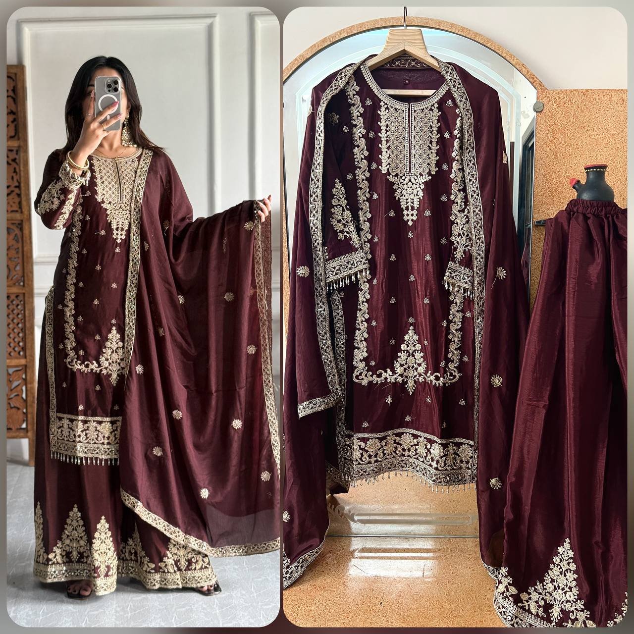 Roshani Attractive Party Wear Chinon Silk Pair