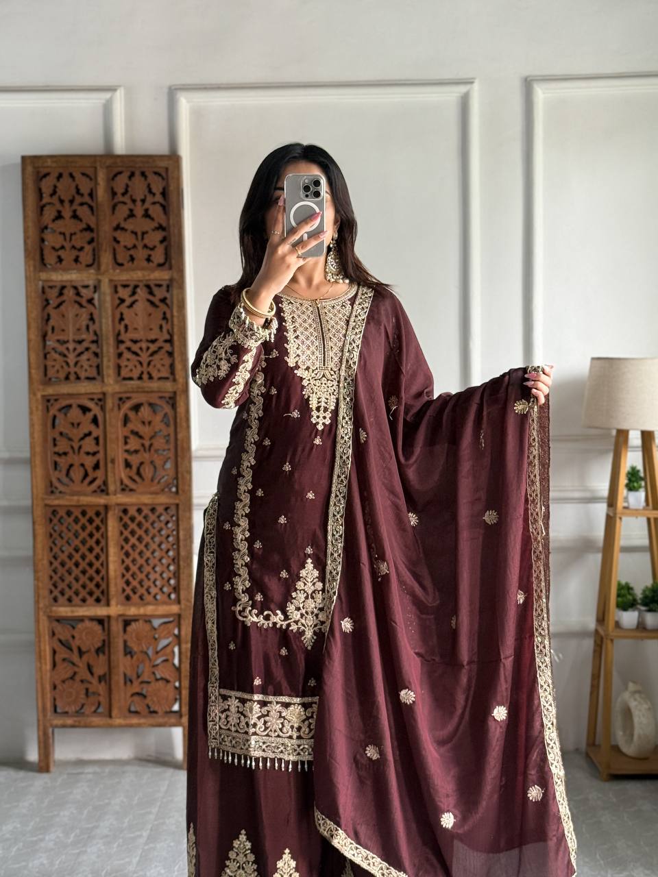 Roshani Attractive Party Wear Chinon Silk Pair