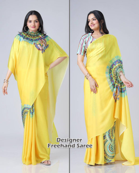 Murlidhar Garden Flute Japan Satin Saree