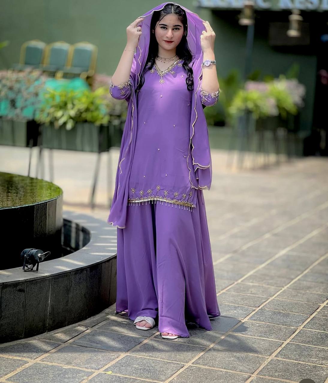Vartika Designer Fency Moti Less Work Sharara