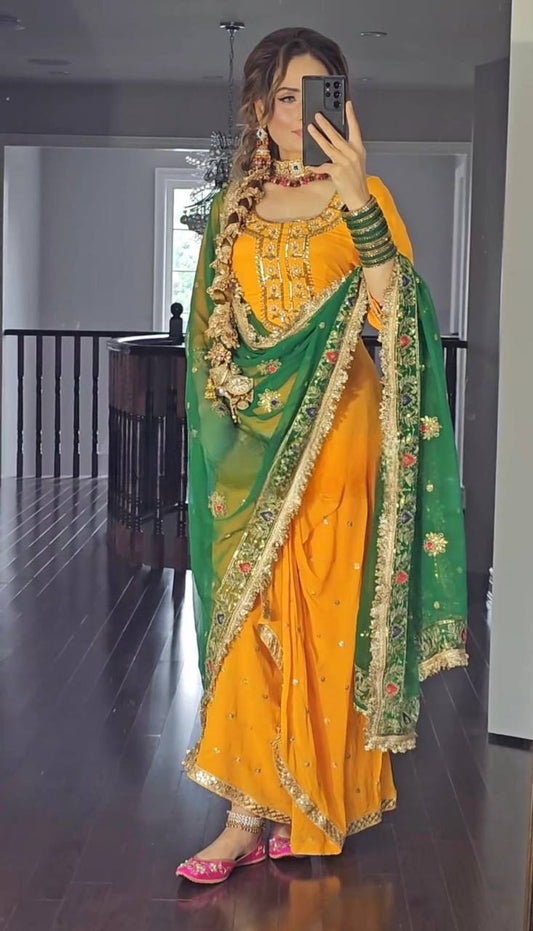 Surkh Sozni Malay Satin Dhoti Styles Patiala