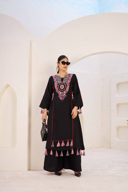 Zakhi Real Mirror Work & Fancy Lace Dori Cord Set