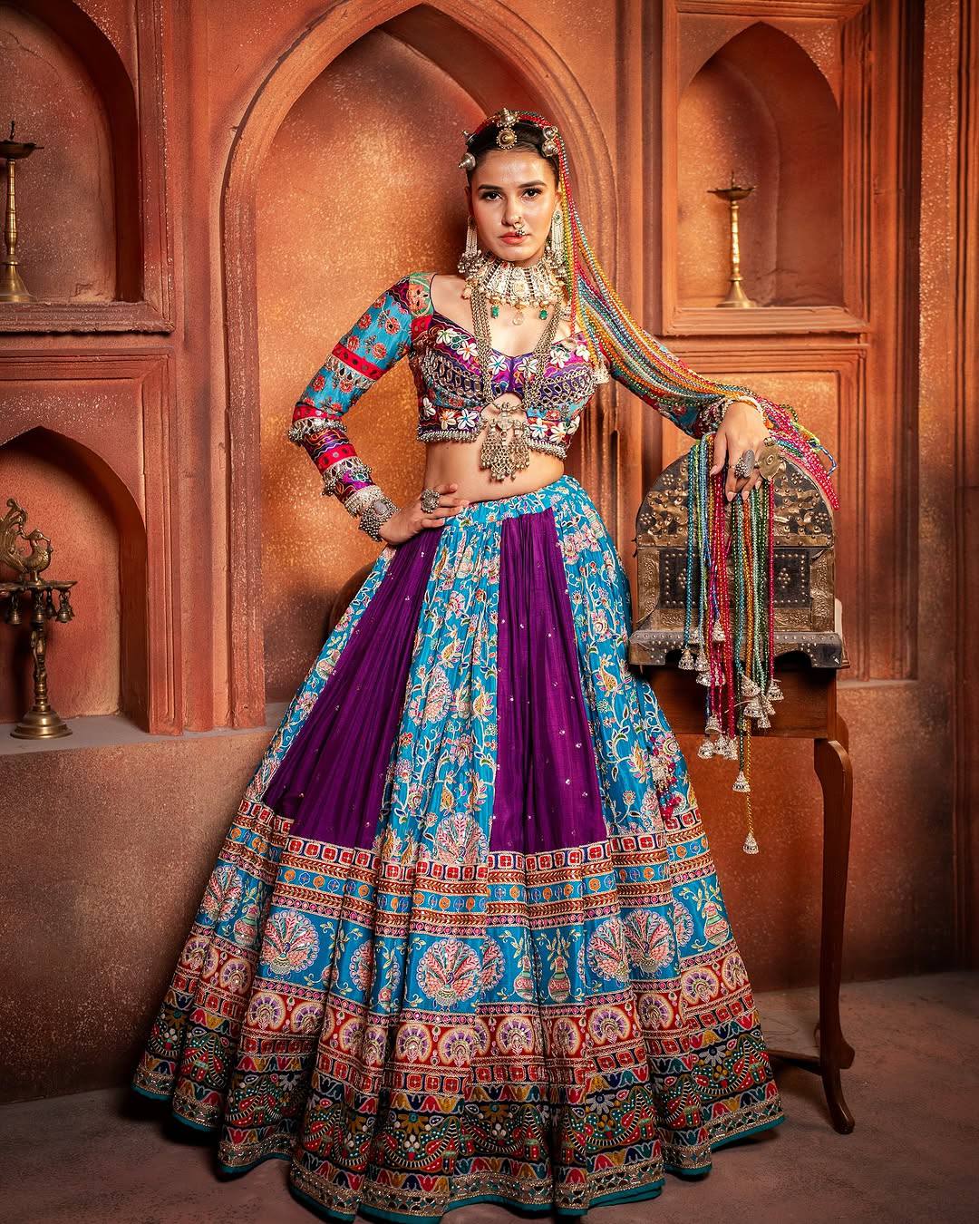 Royal Heritage Mirror Work Chaniya Choli Set