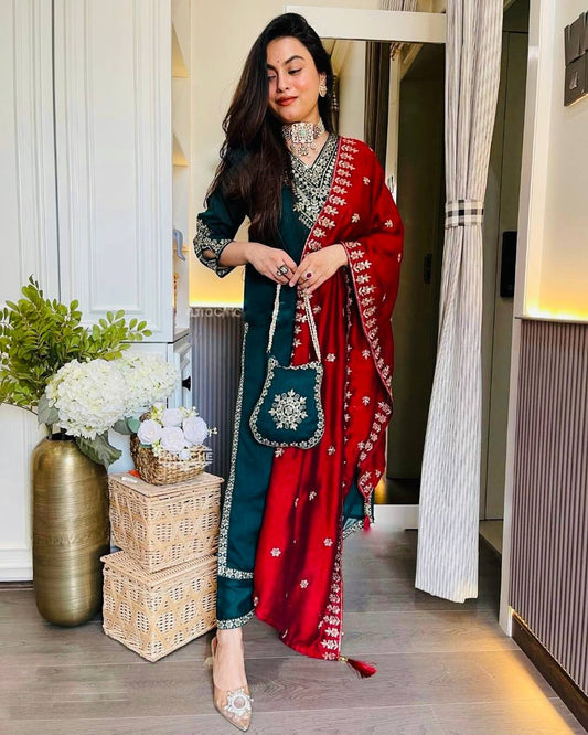 Kavya Chinnon Silk Partywear Suit