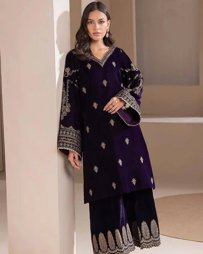 Velvet Splendor Festive Ensemble Suit Set